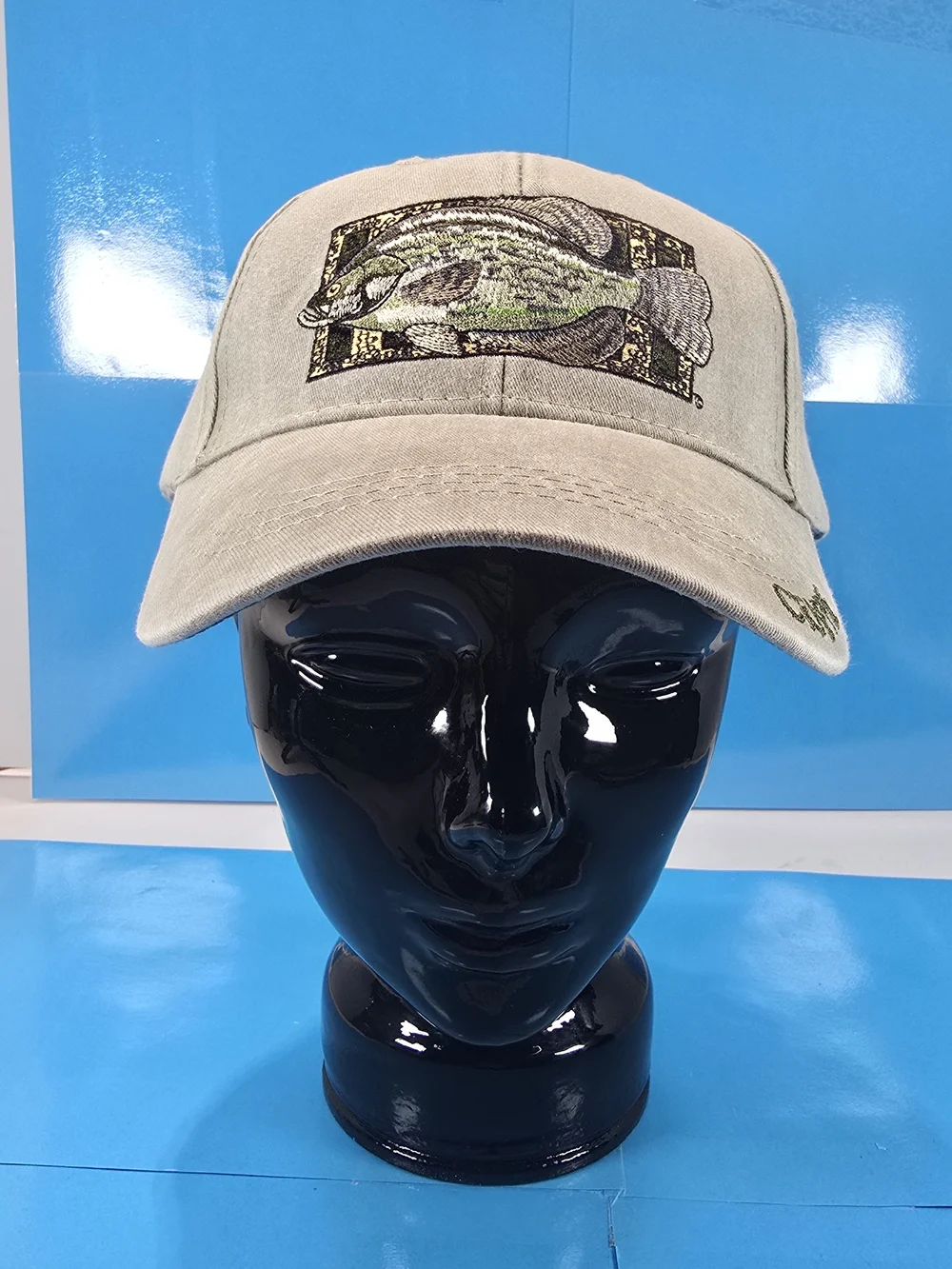 Flying Fisherman Crappie Embroidered Fishing Hat Khaki NWT